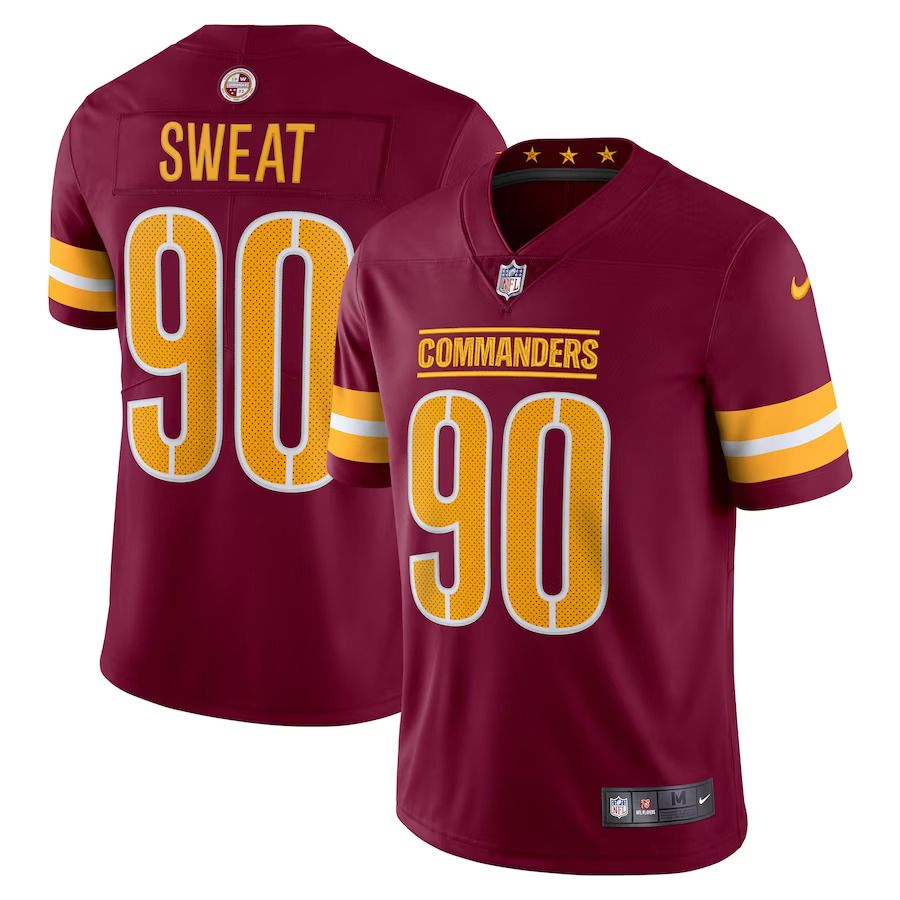 Men Washington Commanders #90 Montez Sweat Nike Burgundy Vapor Limited NFL Jersey